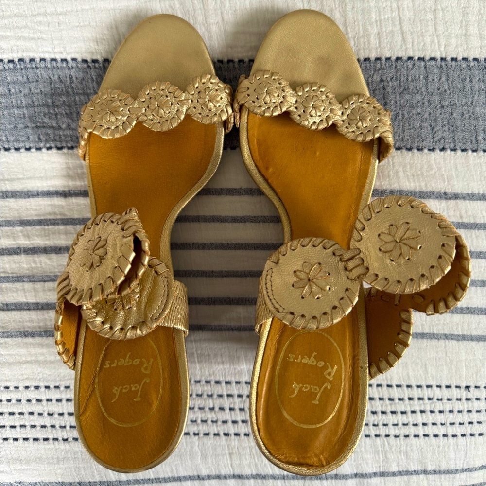 Jack Rogers Champagne Wedge Sandals